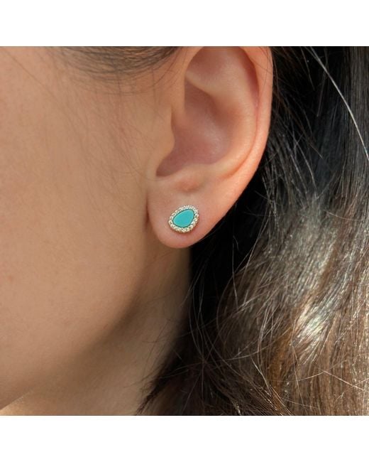 KAMARIA Blue Pebble Stud Earrings