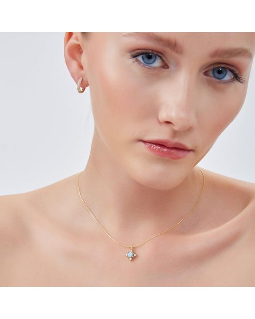 Spero London Metallic Moonstone Sterling Pendant Necklace With Fine Italian Chain