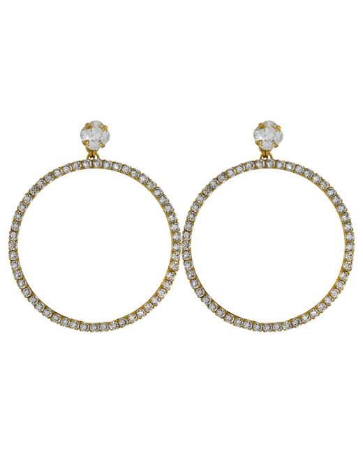 Vicki Sarge Brown Neutrals The Large Clear Hoop Earrings