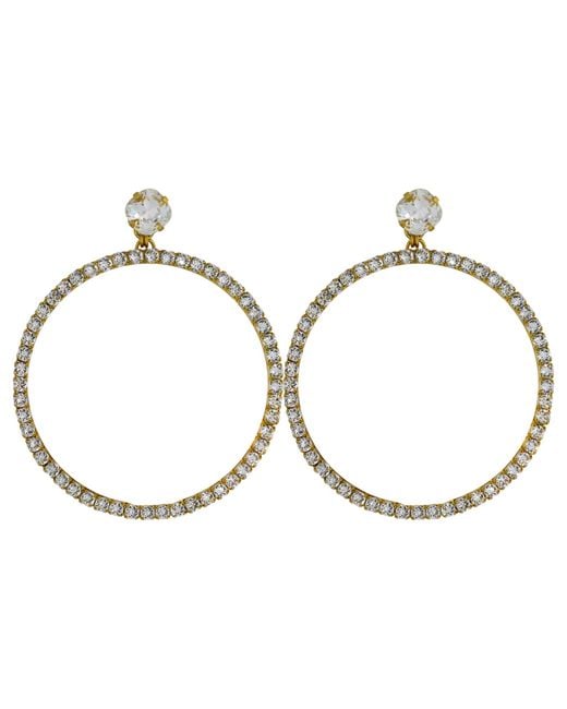 Vicki Sarge Brown Neutrals The Large Clear Hoop Earrings