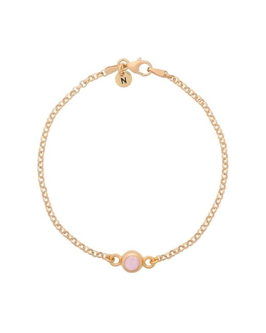 Nellou Jewellery Metallic Opal Birthstone Gem Dot Bracelet Plated Sterling- October