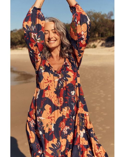 Adrift Clothing Layla Cotton Silk Tiered Dress