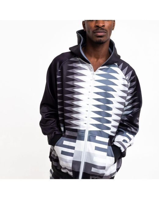 Ohema Ohene Black Hooded Kente Print Tracksuit Co-Ord Set – Monochrome for men