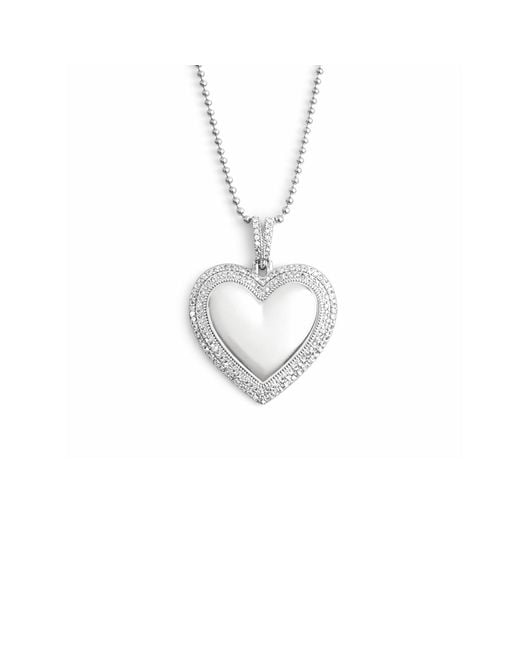 Maison De Gala Metallic Double Heart Crystal Pendant Necklace
