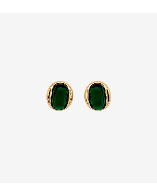 Uchi and Soto Green Enso Stone Stud Earrings