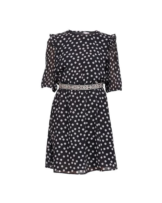 Niza Black Short Round Neck Dress