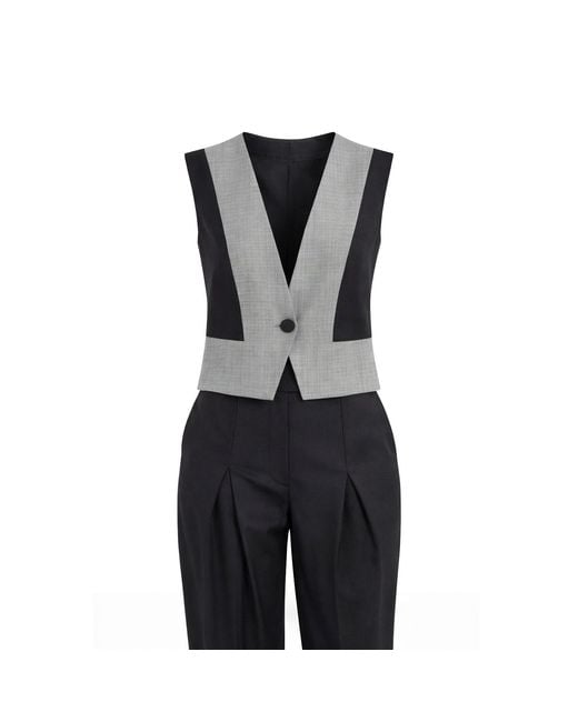 Lumina Eligma Black V Button Vest