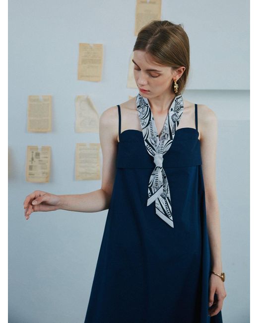 Lost Pattern White Madagascar Silk Skinny Scarf