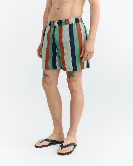 Thinking Mu Green Striped Swimsuit Liu for men