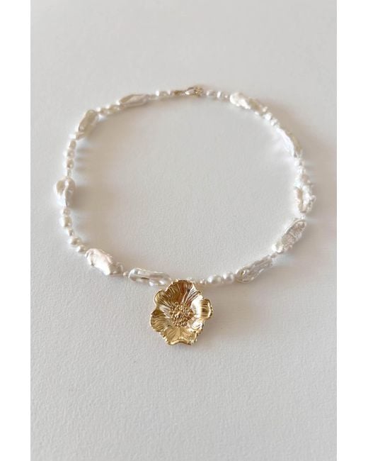 Astor & Orion Metallic Poppy Pearl Necklace