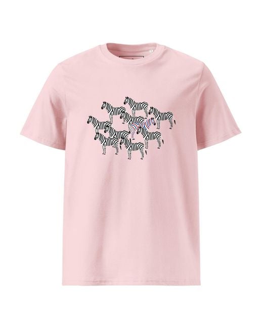 Anchor and Crew Pink Cotton Zebra Where's William Going? Organic Cotton T-Shirt