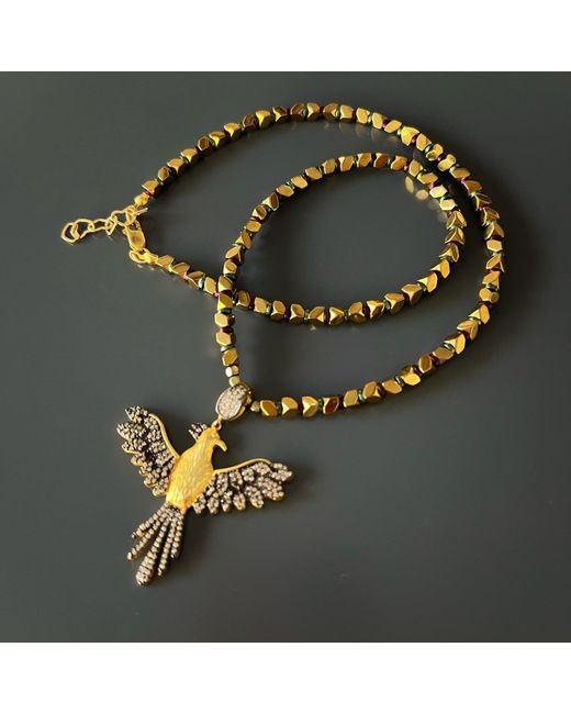 Ebru Jewelry Metallic Rebirth And Eternity Phoenix Necklace