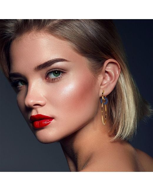 Meulien Metallic Large Hoop Link Earrings
