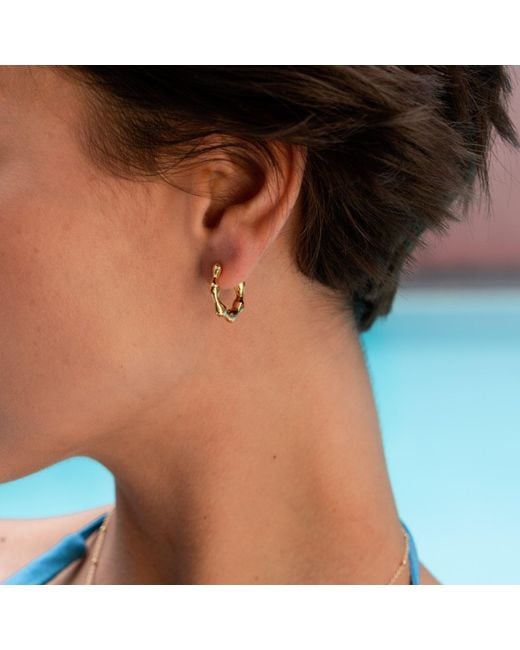 Dower & Hall Metallic Waterfall Huggie Hoops