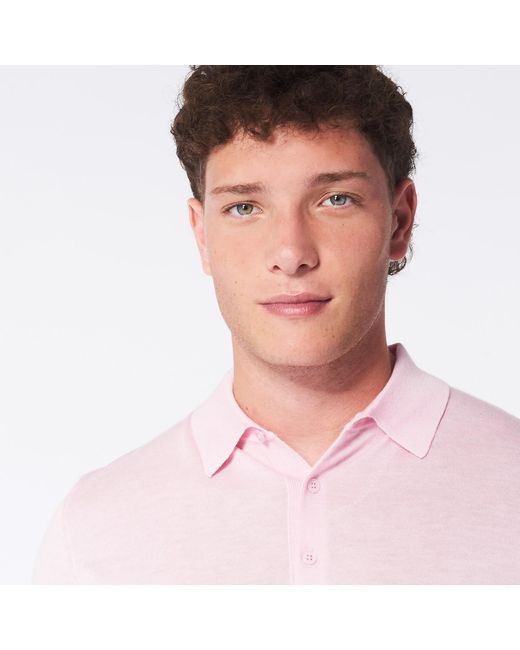 George Patrick Pink Lemonade Cashmere Polo Shirt for men