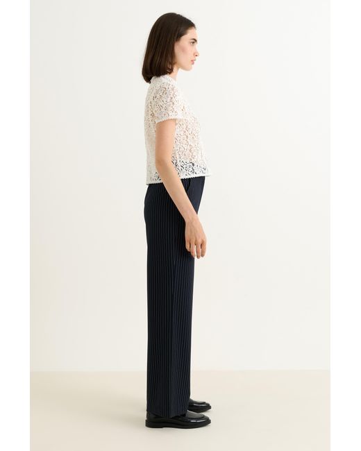 Louche Blue Tilde Pinstripe Straight Leg Trouser