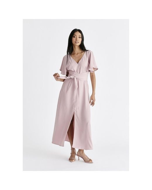Paisie Pink Maxi Waist Tie Dress