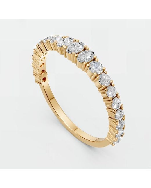 Aya Fine Jewelry Metallic 14K Graduated Oval Lab Grown Diamond Eternity Ring