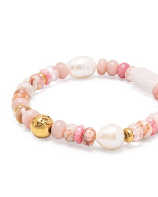Nialaya Pink Rose Pearl Wristband
