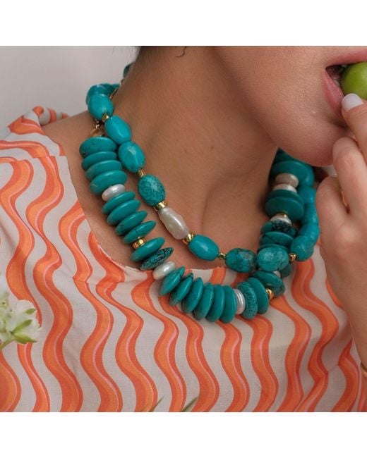 LINYA JEWELLERY Blue Kallisti Baroque Pearl Necklace