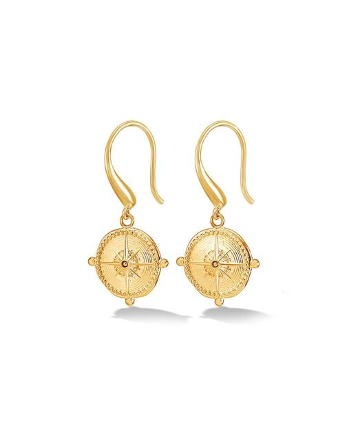 Dower & Hall Metallic True North Talisman Drop Earrings