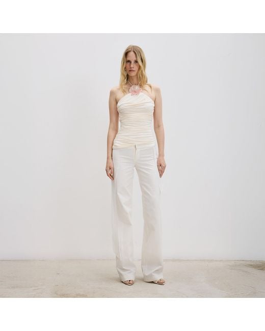 Herfetch White Sleveless Daisy Top