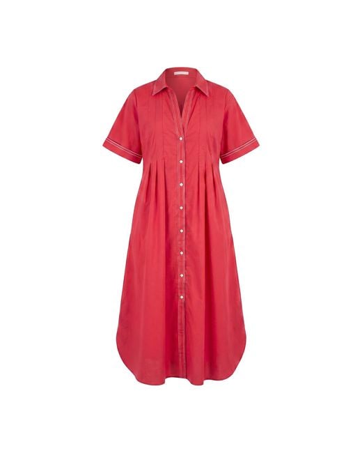 Adrift Clothing Red Bridget Pleated Dress