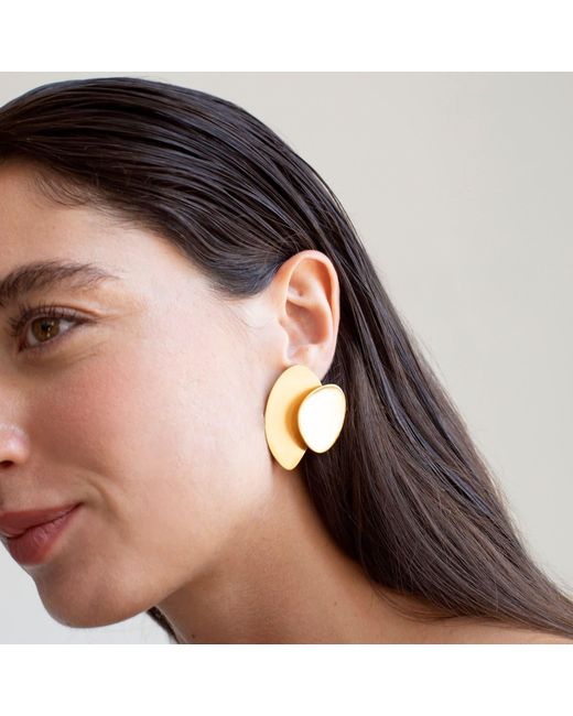 Joidart Natural Large Golden Earrings Eclipse