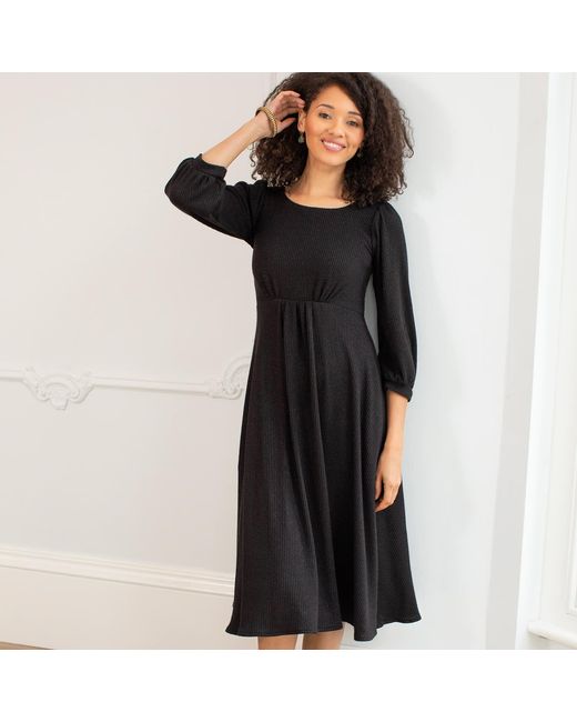 Alie Street London Black Kimberley Knitted Midi Dress