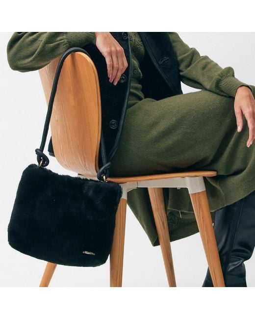 Owen Barry Black Sheepskin Shoulder Bag Hooper Bag Bag