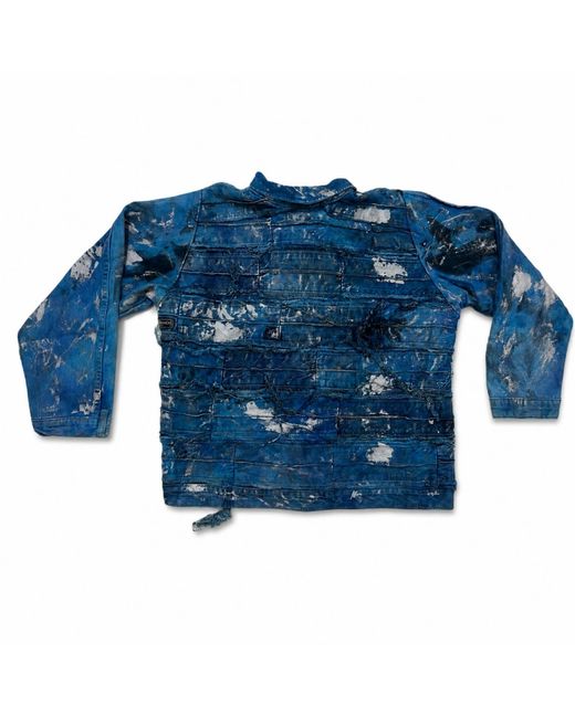 Zasta Studio Blue Wearable Ruins Shredded Denim Colored Shirt D