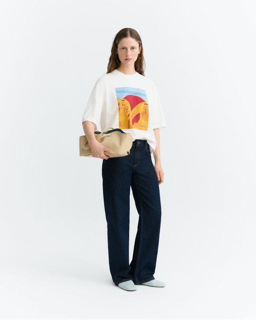 Thinking Mu White Yosigo Lena Oversize T-Shirt