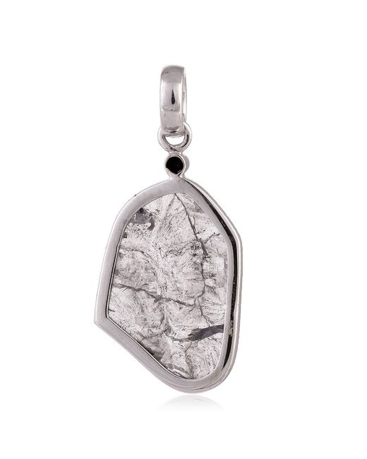 Artisan Metallic Natural Unshaped Slice Diamond Pave In 18k Gold Designer Pendant