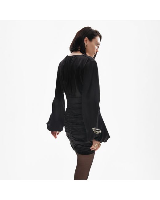 Lita Couture Black Ruched Mini Dress