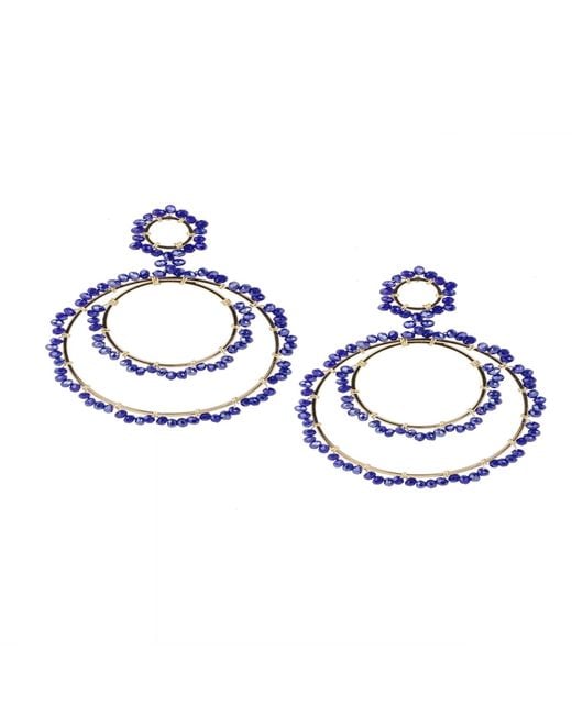 Saachi Blue Paradise Hoop Midnight Earring