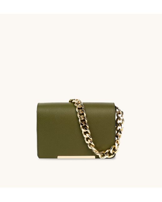 Apatchy London Green The Newbury Leather Crossbody Bag