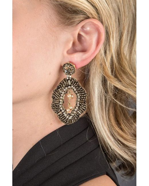 Saachi Metallic Rococo Beaded Statement Earring