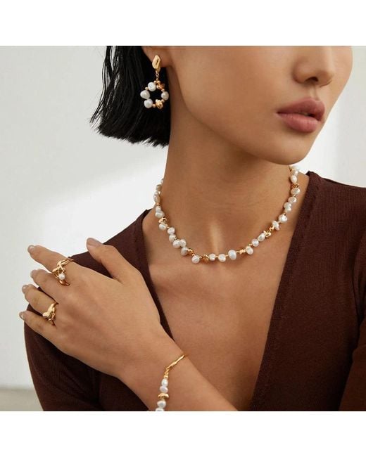 Angel Barocco Metallic Natural & Pearl Necklace