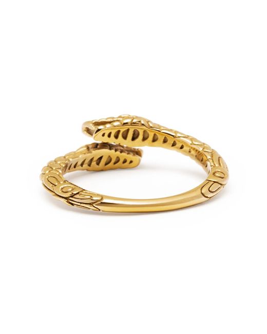Nialaya Metallic Plated Vintage Snake Ring for men