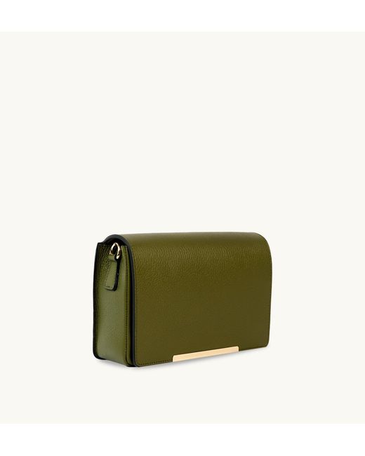 Apatchy London Green The Newbury Leather Crossbody Bag