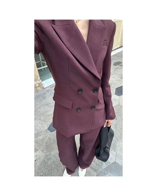 Icon Leva Purple Kaia Tailored Double Breasted Blazer Jacket