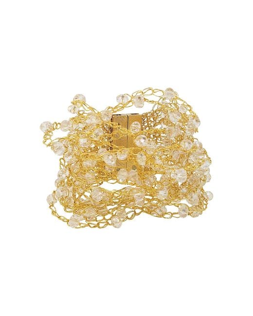 Lavish by Tricia Milaneze Metallic Clear & Multi Strings Handmade Bracelet