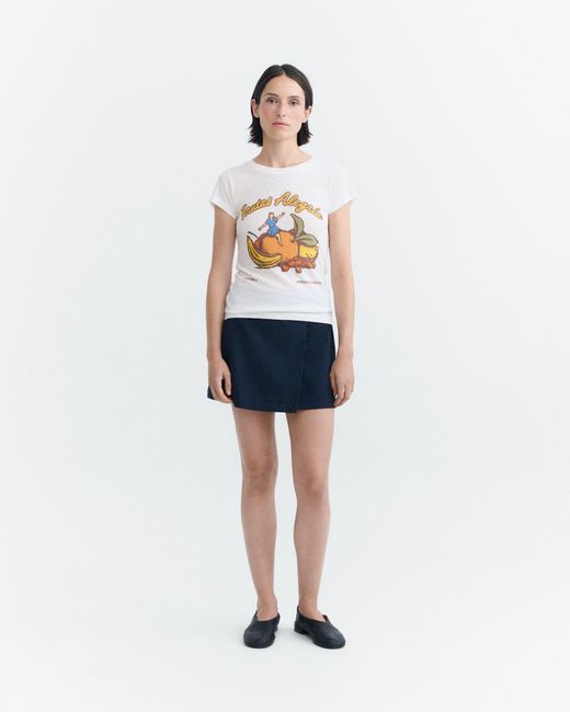 Thinking Mu White Frutas Mirna Slim T-Shirt