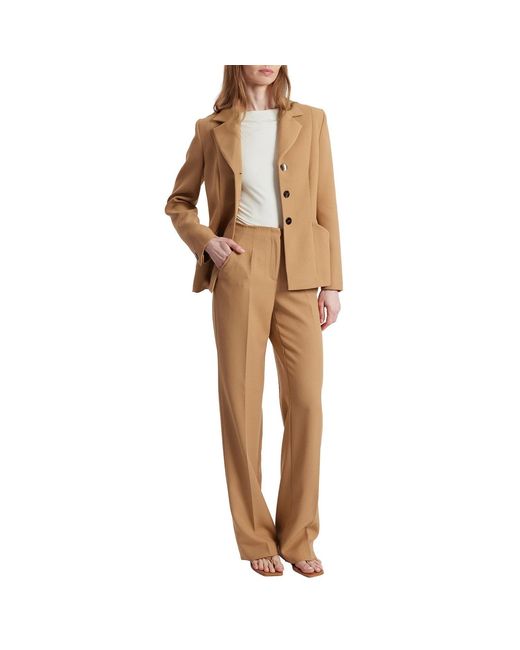 Santorelli Natural Della Crepe Straight Leg Pants