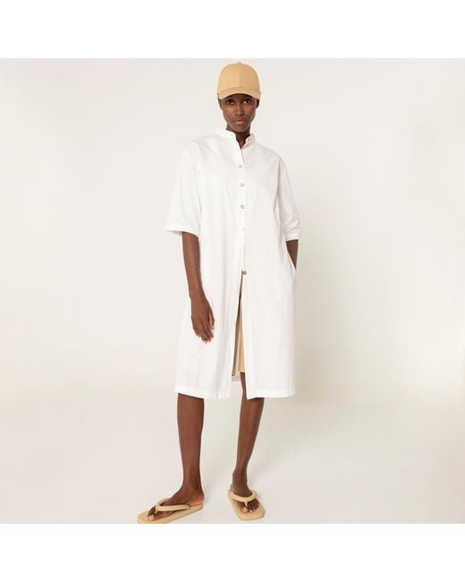 Undertake Studio White Neutrals Myoko Midi-Sleeved Shirt