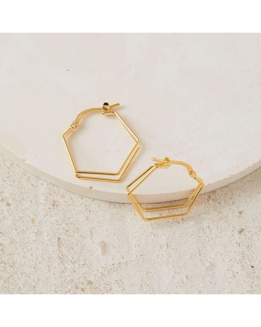 Esterah Metallic Geometric Hoop Earrings