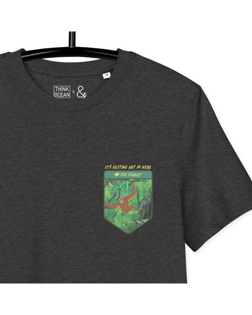 Anchor and Crew Black Heather Think Ocean Orangutan Love The Planet Organic Cotton T-Shirt