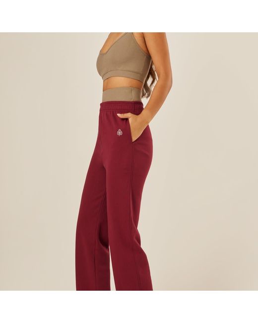 Be Athletica Red Varsity Athletica Wide-Leg Pants