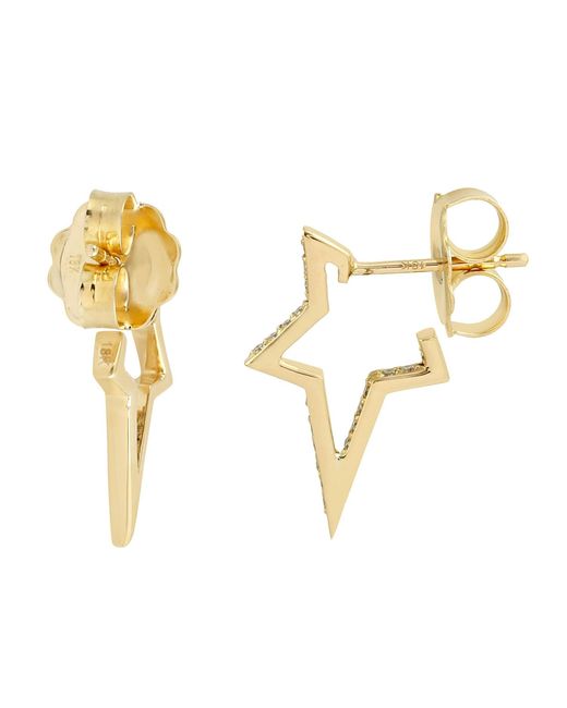 Artisan Metallic Diamond Star Motif Stud Earrings