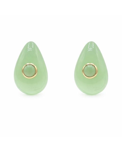 Michael Nash Jewelry Green Rosamund Jade Resin Pierced Earrings